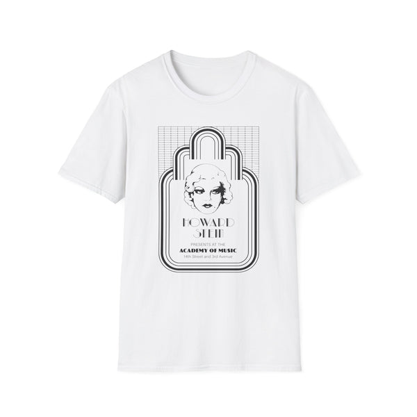 White t-shirt with Howard Stein Presents Academy of Music art.