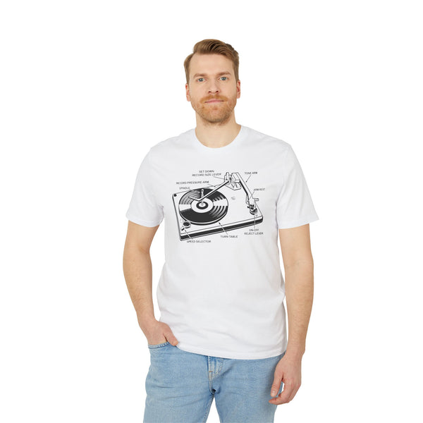 Vinyl Record Player Turntable T Shirt (Premium Organic)