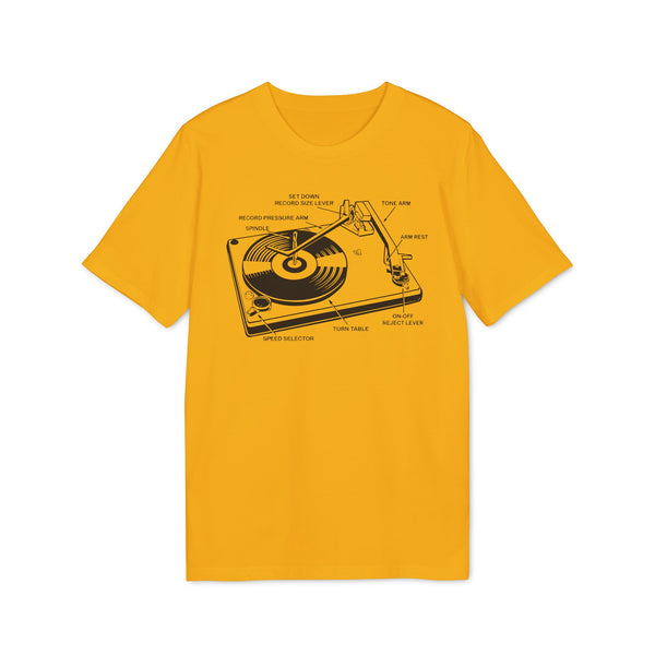 Vinyl Record Player Turntable T Shirt (Premium Organic)