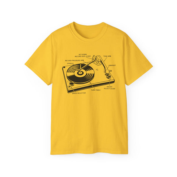 How A Record Player Vinyl Turntable Works T Shirt Heavyweight