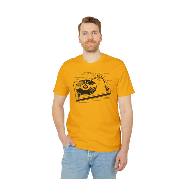 Vinyl Record Player Turntable T Shirt (Premium Organic)