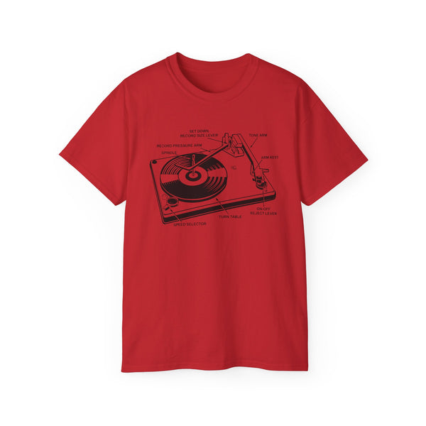 How A Record Player Vinyl Turntable Works T Shirt Heavyweight