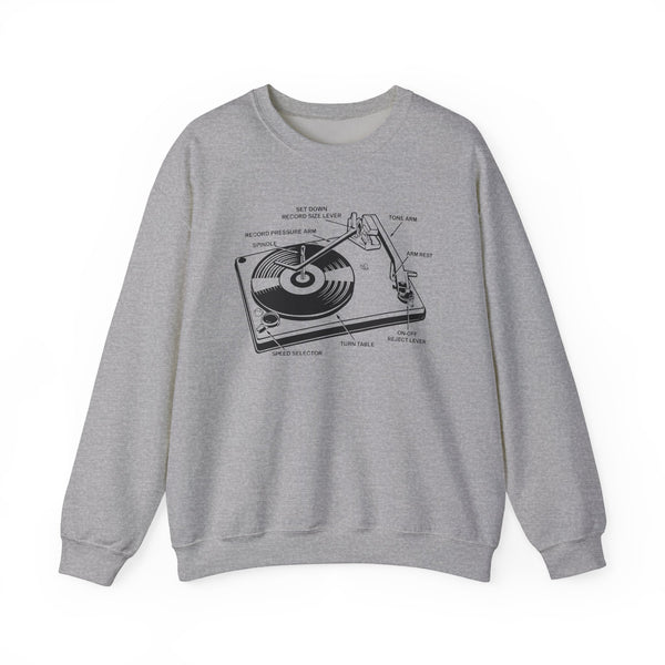 Vinyl Record Player Turntable Sweatshirt