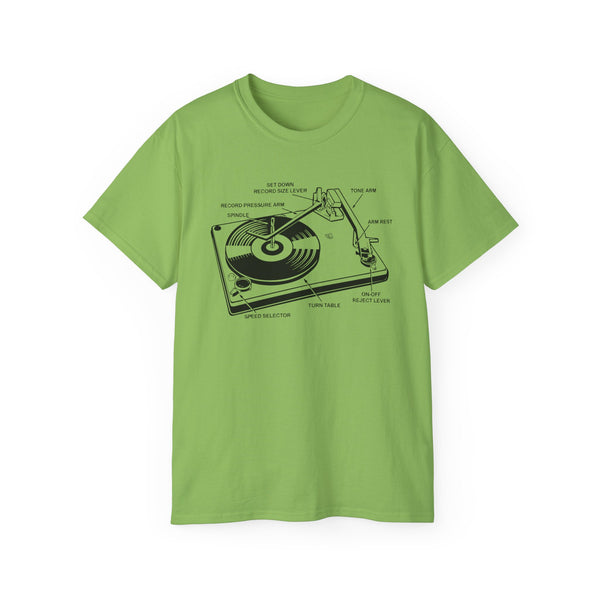 How A Record Player Vinyl Turntable Works T Shirt Heavyweight