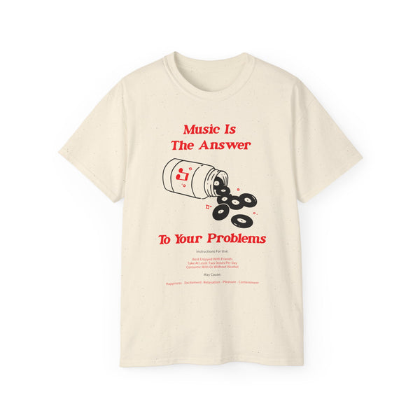 Music Is The Answer T Shirt Heavyweight