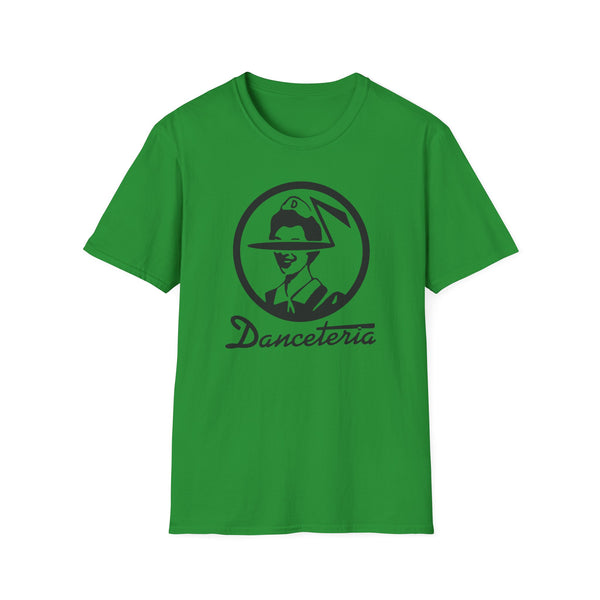 Green t-shirt with a black circle logo and "Danceteria" text.