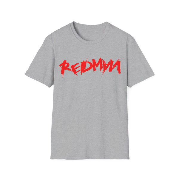 Grey t-shirt with red "REDMAN" graphic print.