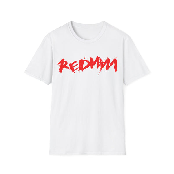 White t-shirt with red "REDMAN" text graphic.