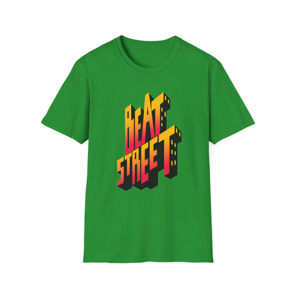 Green t-shirt with stacked text: Beatt and Street.