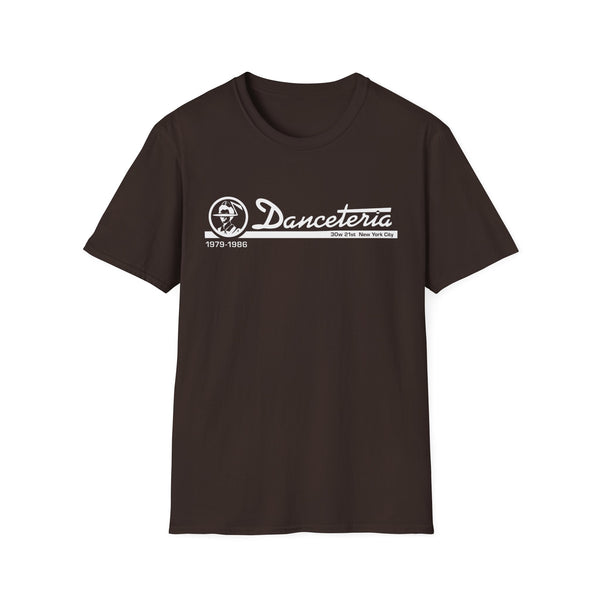 Brown t-shirt with Danceteria logo, 1979-1986, 30w 21st New York City.