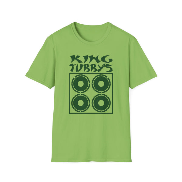 Green t-shirt with "King Tubby's" text and four speaker graphic.