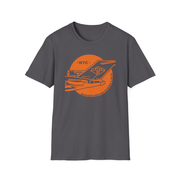 Grey t-shirt with NYC Madison Square Garden 8.20.87 graphic.
