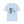 Load image into Gallery viewer, Black cartoon drummer on a light blue t-shirt.
