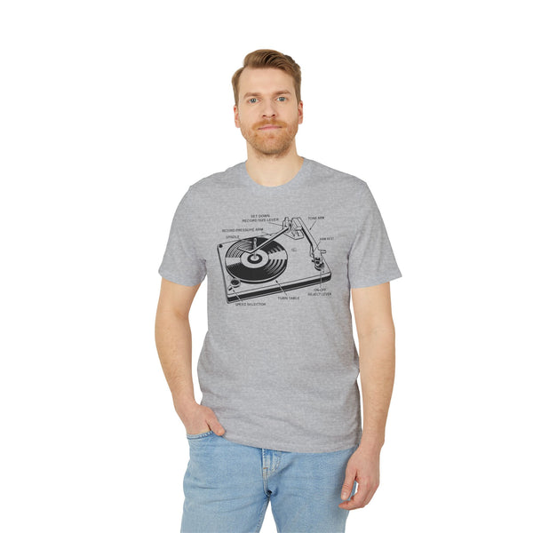 Vinyl Record Player Turntable T Shirt (Premium Organic)