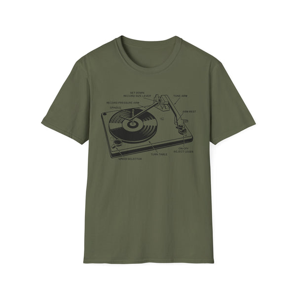 Vinyl Record Player Turntable T Shirt (Lightweight) | SoulTees.co.uk
