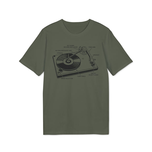 Vinyl Record Player Turntable T Shirt (Premium Organic)