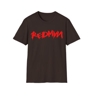 Dark brown t-shirt with red "REDMAN" text logo across the chest.