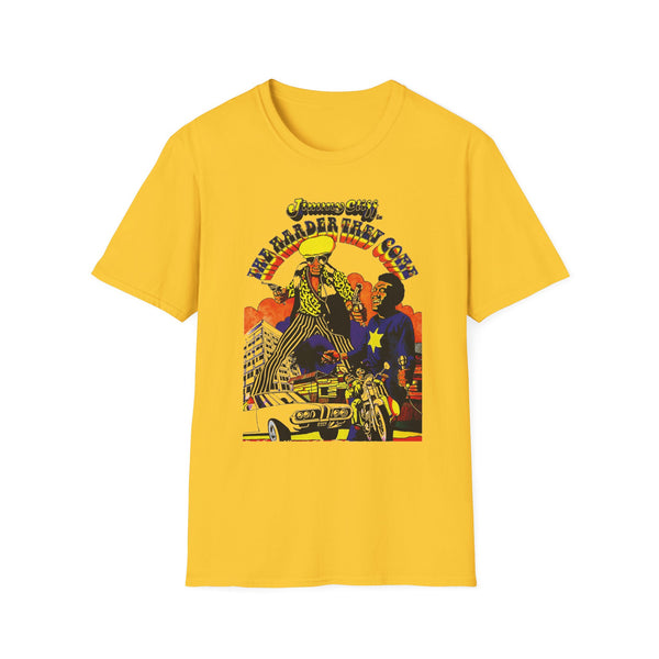 T-shirt with graphic art from Jimmy Cliff's "The Harder They Come" movie.
