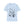 Load image into Gallery viewer, Black line art of a cartoon drummer with a drum set on a light blue t-shirt.
