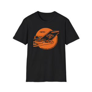 Black t-shirt with orange Madison Square Garden 8.20.87 graphic.